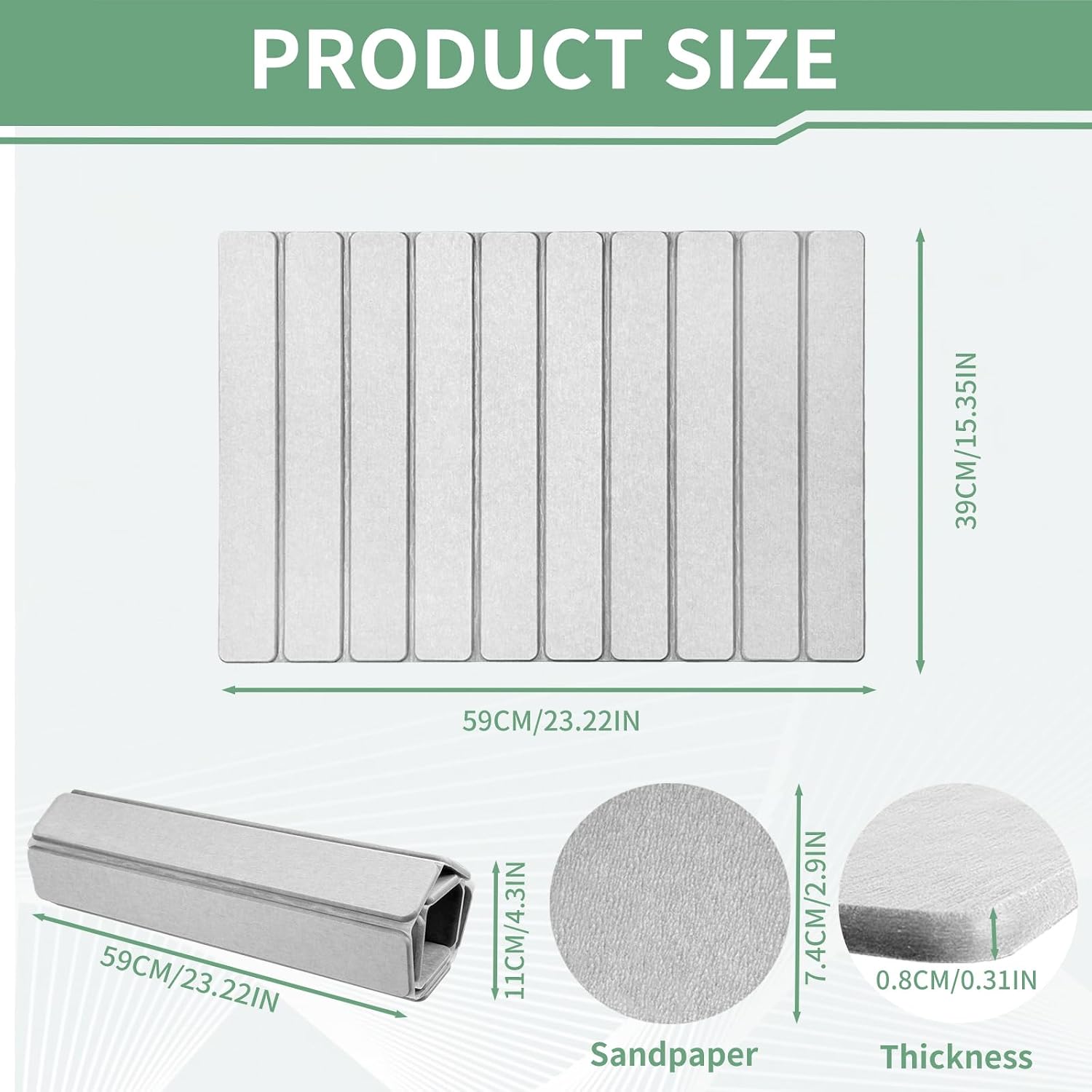 Large Stone Dish Drying Mat for Kitchen Counter, Collapsible 24"X16" Super Absorbent Diatomaceous Earth Dish Drying Mat Kitchen Drying Mat for Dishes, Bottles, Match Any Countertop