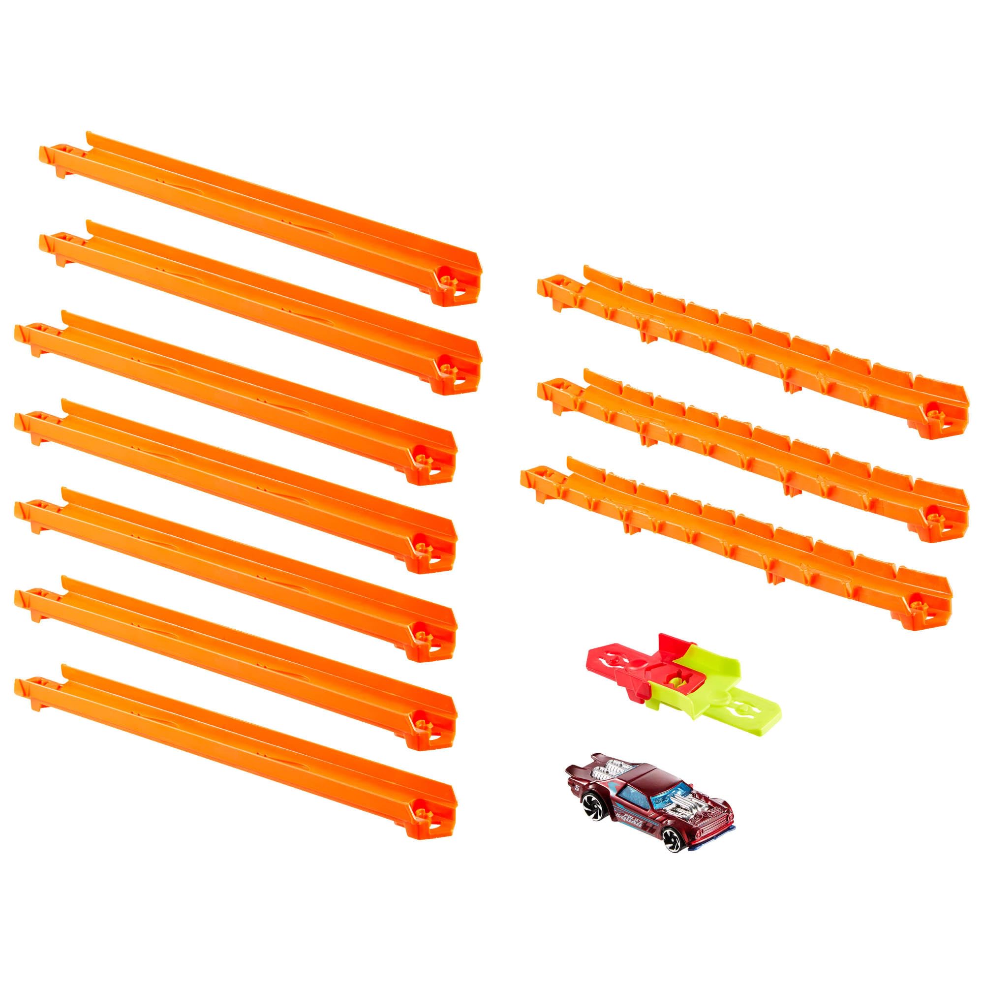 Hot Wheels - Track Creator Starter Pack, Set con macchinina in Scala 1:64 Inclusa e 3 Metri di Pezzi Speed Snap Track e Altri Pezzi con 2 adattatori, Giocattolo per Bambini, 3+ Anni, JDW43