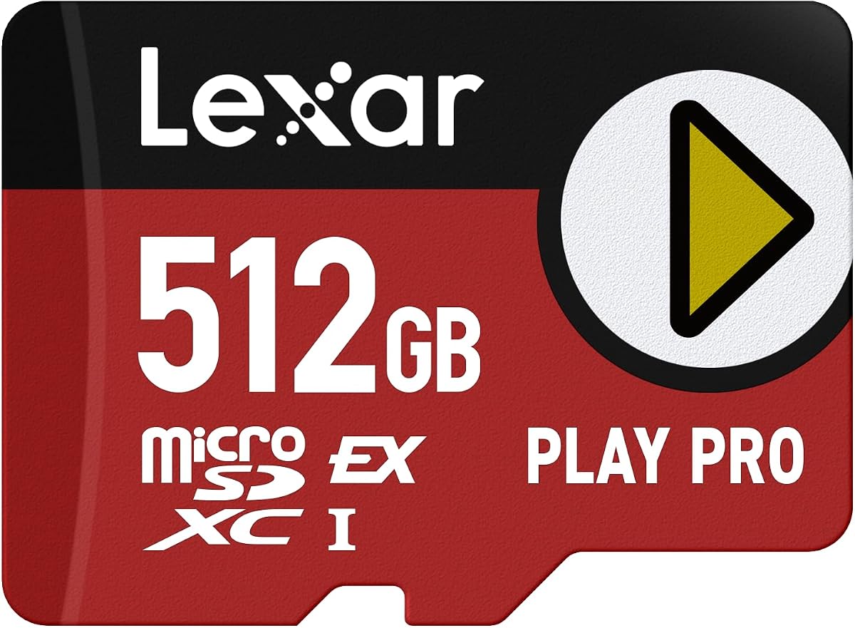 512GB Play PRO Micro SD Express Card, 900MB/s Read, 4K, V30, UHS-I | Compatible w/ Nintendo-Switch 2, Backwards-compatible with UHS-I/UHS-II Devices (at UHS-I speeds), LMSXPS0512G-BNNNU
