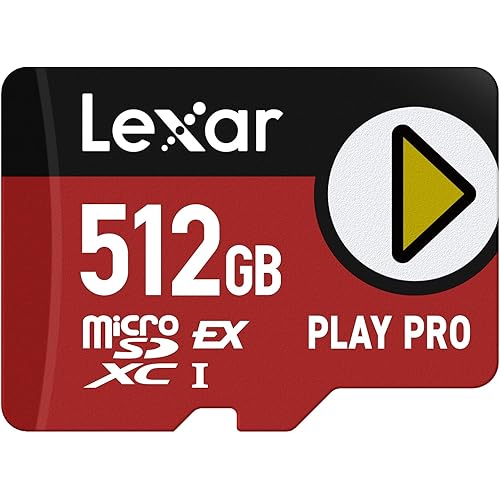 Lexar 512GB Play PRO microSD Express Card, UHS-I, C10, U3, V30, Full HD, 4K, Up to 900/600 MB/s Memory Card, Compatible w/Nintendo-Switch 2, ASUS ROG Ally, Steam Deck, Gaming (LMSXPS0512G-BNNNU)