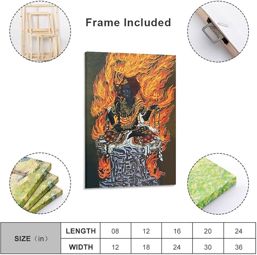 Amazon.co.jp: 仏立色紙不動明王菩薩ポスター アートパネル キャンバス