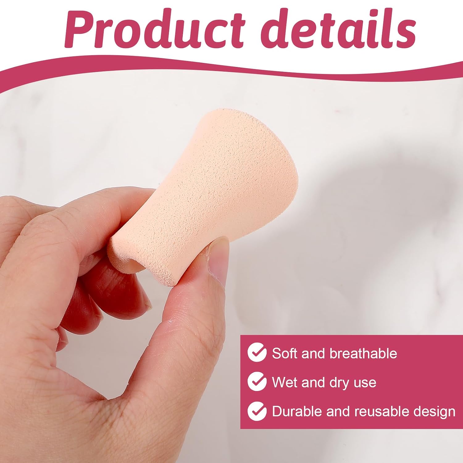 2 Pcs Foundation Sponge, Rectangle Makeup Sponges for Foundation, for All Skin Types, Powder Puff for Flawless Application, Wet and Dry Dual Use