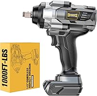 DIYTOOLIFZ 1/2 Inch Cordless Impact Wrench for DeWalt 20V Battery - 1000FT-LBS High Torque, Brushless Motor, 4 Modes, LED Light (Bare Tool)