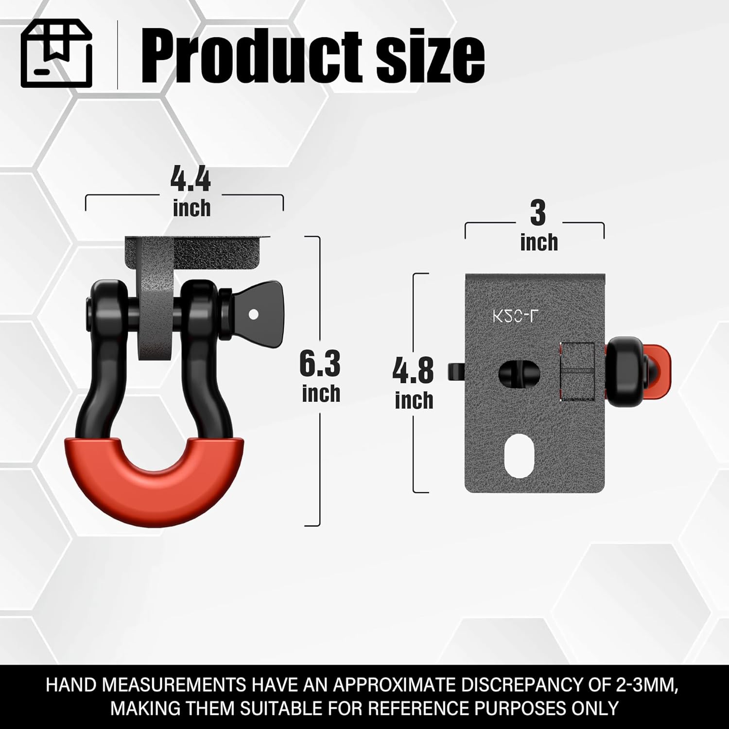 3/4” D-Ring Shackle Tow Hook Bracket: 2 Pack Rear Tow Hook Mounting Bracket Fit for 2018-2020 2021 2022 2023 2024 2025 Jeep Wrangler JL, with Mounting Hardware Kit for Off-Road Vehicle Recovery