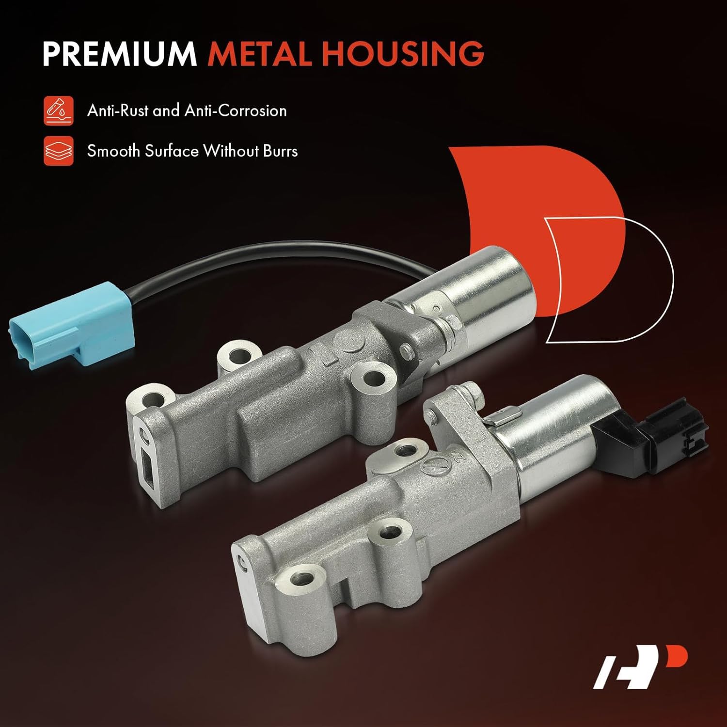 A-Premium 2-PC Left and Right Engine Variable Valve Timing (VVT) Solenoid Compatible with Nissan Pathfinder 2001-2004 & Infiniti QX4 2001-2003, 3.5L, Replace# 237964W01A, 37964W000