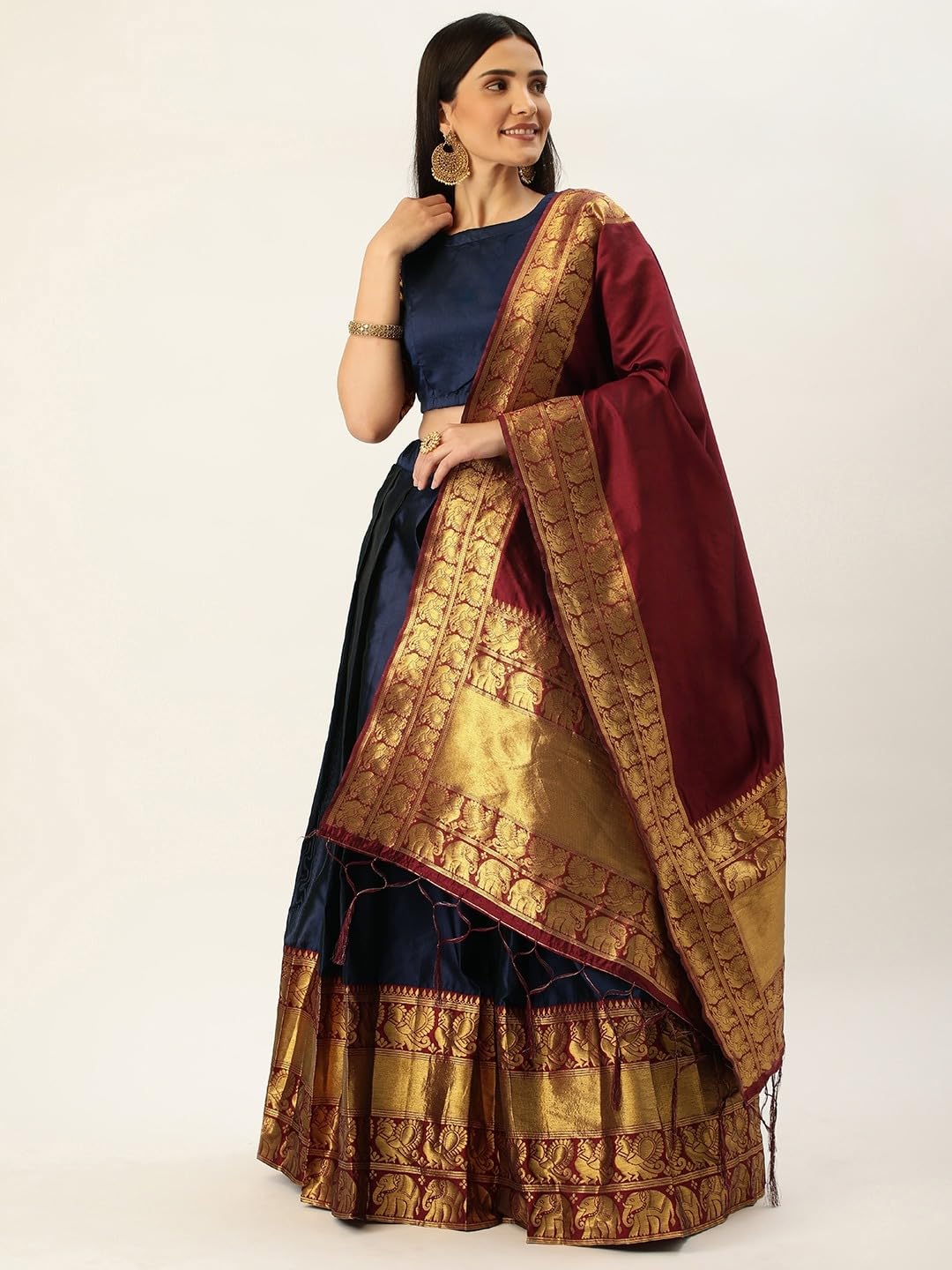 HSD Lehenga Choli mit Dupatta Indische Hochzeit Party Wear Lehenga für Frauen komplett genäht