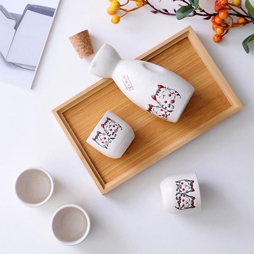 Amazon｜酒器 セット 猪口 猫柄 おちょこ とっくり セット 徳利 冷酒杯
