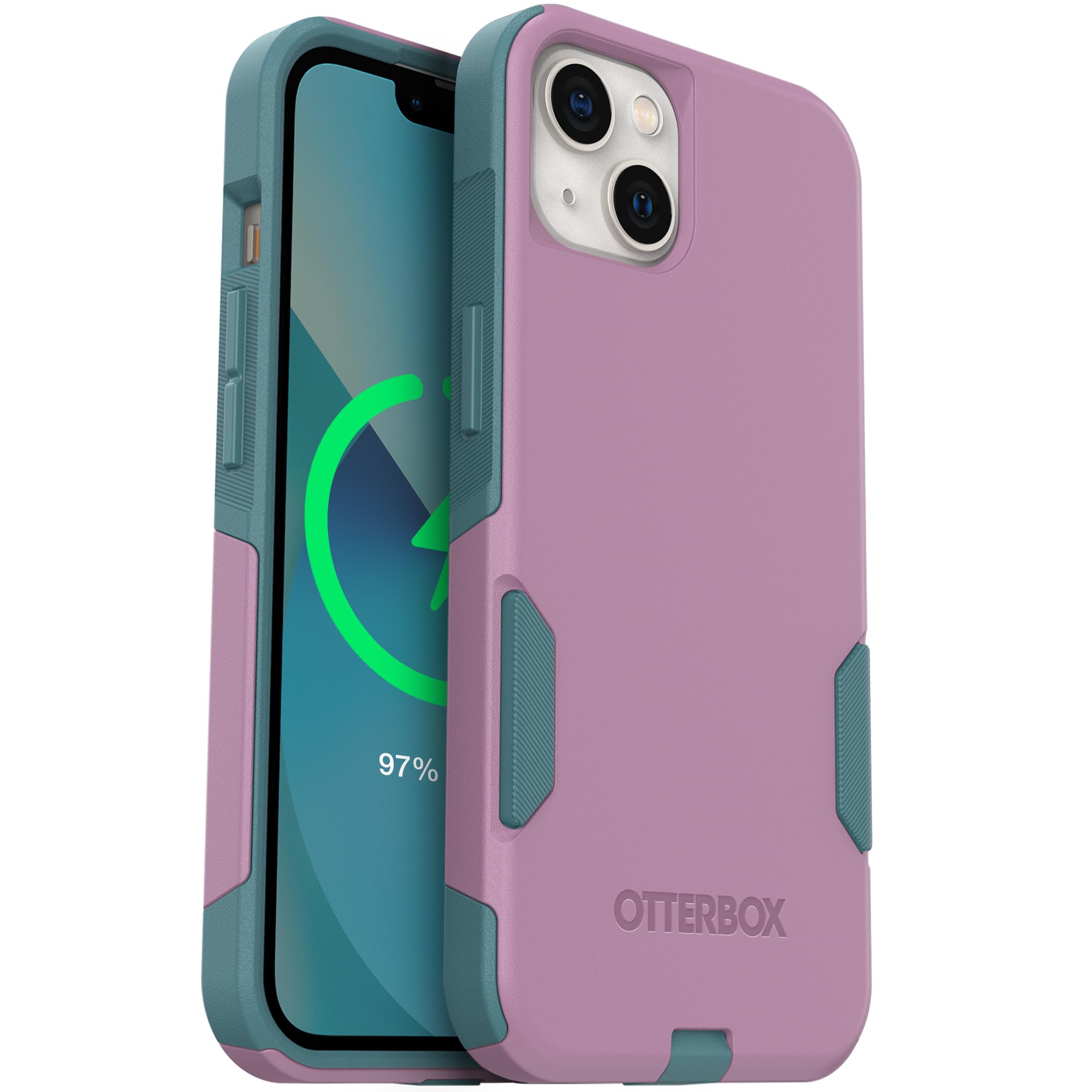 OtterBox iPhone 13 – Commuter Series Slim Case - Pink & Teal | 3X Military Drop Protection - Dual-Layer Design - Pocket-Friendly - Raised Edges - Port Covers