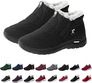Winter Slip On GefüTterte Sneakers Damen Herbst Winter Sneaker Warm Bequem OrthopäDische Winterschuhe Turnschuhe Leicht rutschfest Flauschigen BarfußSchuhe Halbschuhe Damensnesker