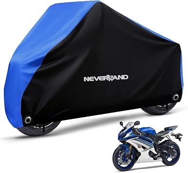 NEVERLAND Motorcycle Cover Waterproof Outdoor - All Season Scooter Covers Heavy Duty with 2 Lock-Holes, Bandage & Storage Bag Fits Most Motorcycles, Scooters, Dirt Bikes, Sportbikes Up to 86