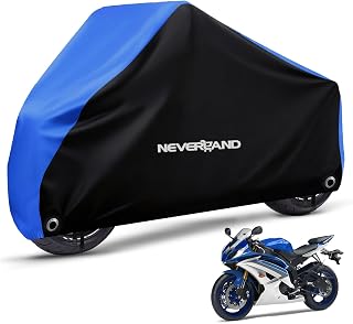 NEVERLAND Motorcycle Cover Waterproof Outdoor Heavy Duty with 2 Lock-Holes | All Season Scooter Cover Rain Sun UV Protection, 2 Windproof Strap, Storage Bag Fits Most Motorcycles, Dirt Bikes (Up to 86")