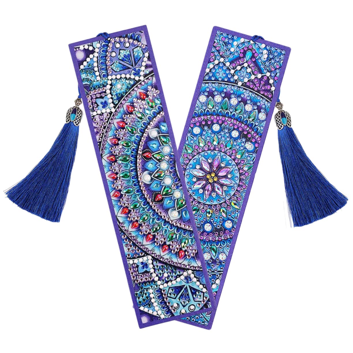 HOMSFOU 2 Set Segnalibri Artigianali Con Strass Diy Kit Decorativo Per Creatori Segnalibri Mandala Facile Personalizzare Per Amanti Della E Accessori 2 Pezzi*2