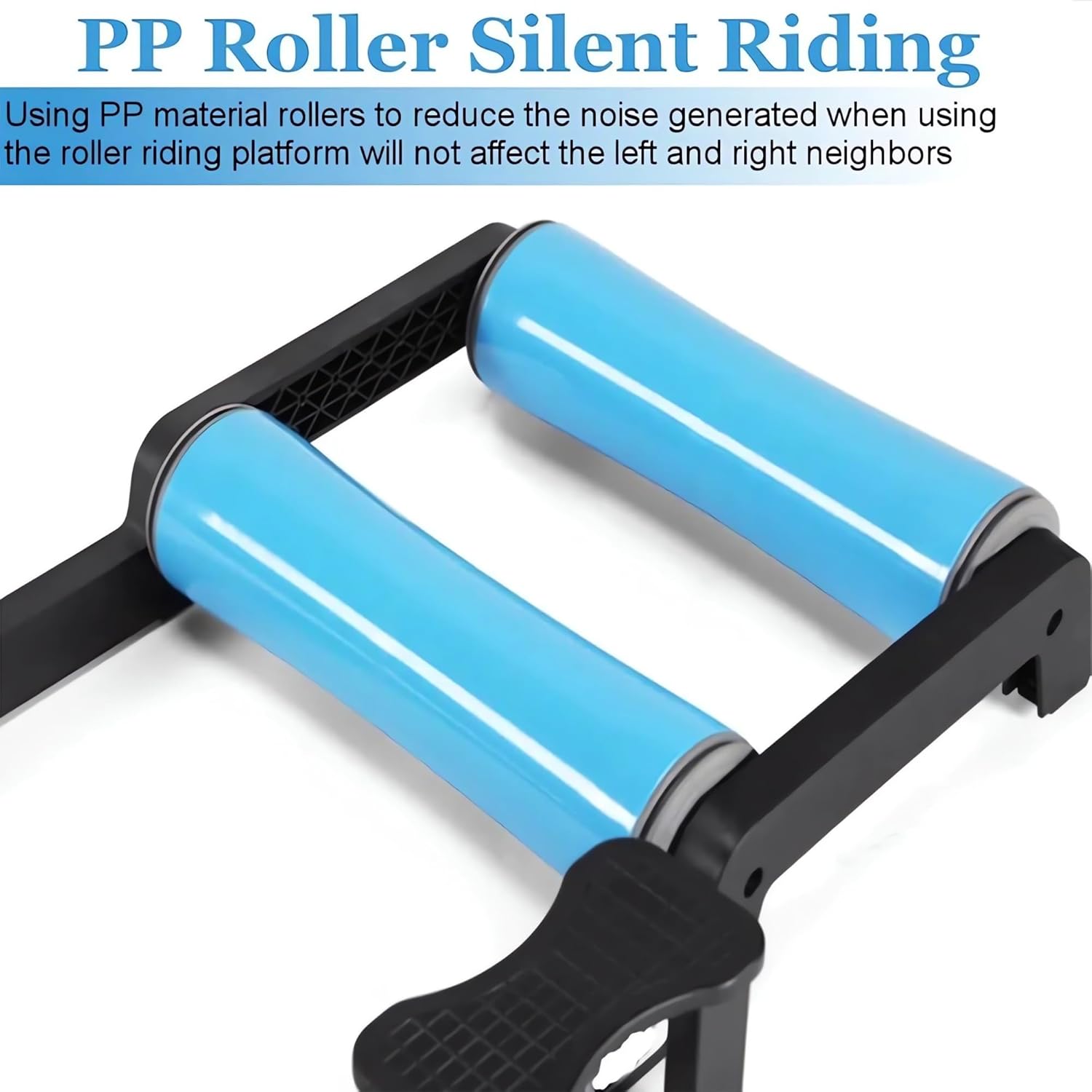 Bike Roller Trainers, Portable Home Bicycle Trainer Roller, Bike Exercise Stand Platform for 24"-29" Mountain Bike