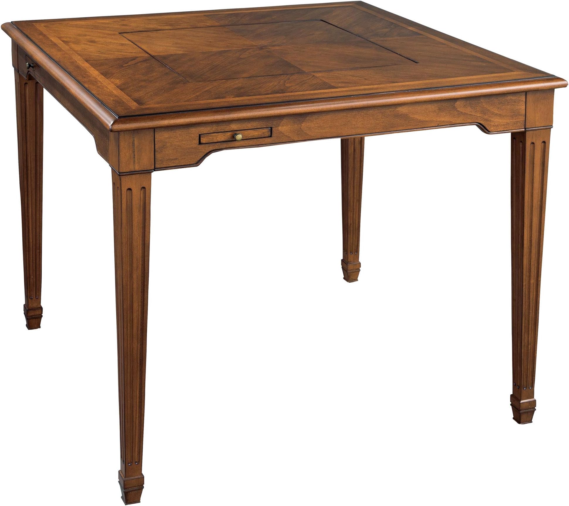 Hekman Furniture Game Table – Special Reserve Finish Rogue Cherry Veneers & Select Solids, Removable Top, Inlaid Chess Board On, Reverse Side, Modern & Unique Home Furniture, (27591)