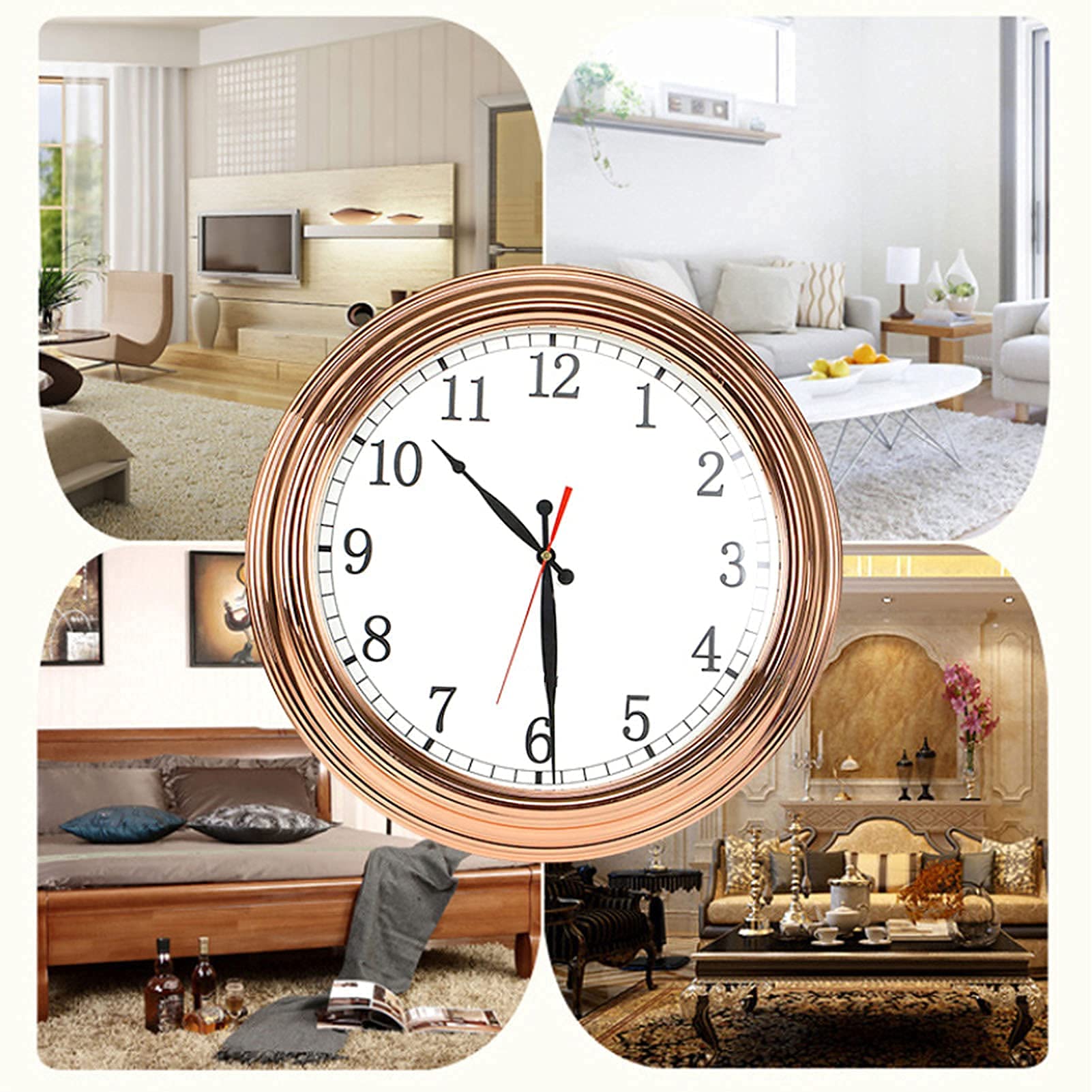 Orologio da parete metallico, 40,6 cm, orologio da parete da giardino con staffa esterna, impermeabile, per camera da letto, soggiorno, cucina, bar, ufficio, casa e cucina