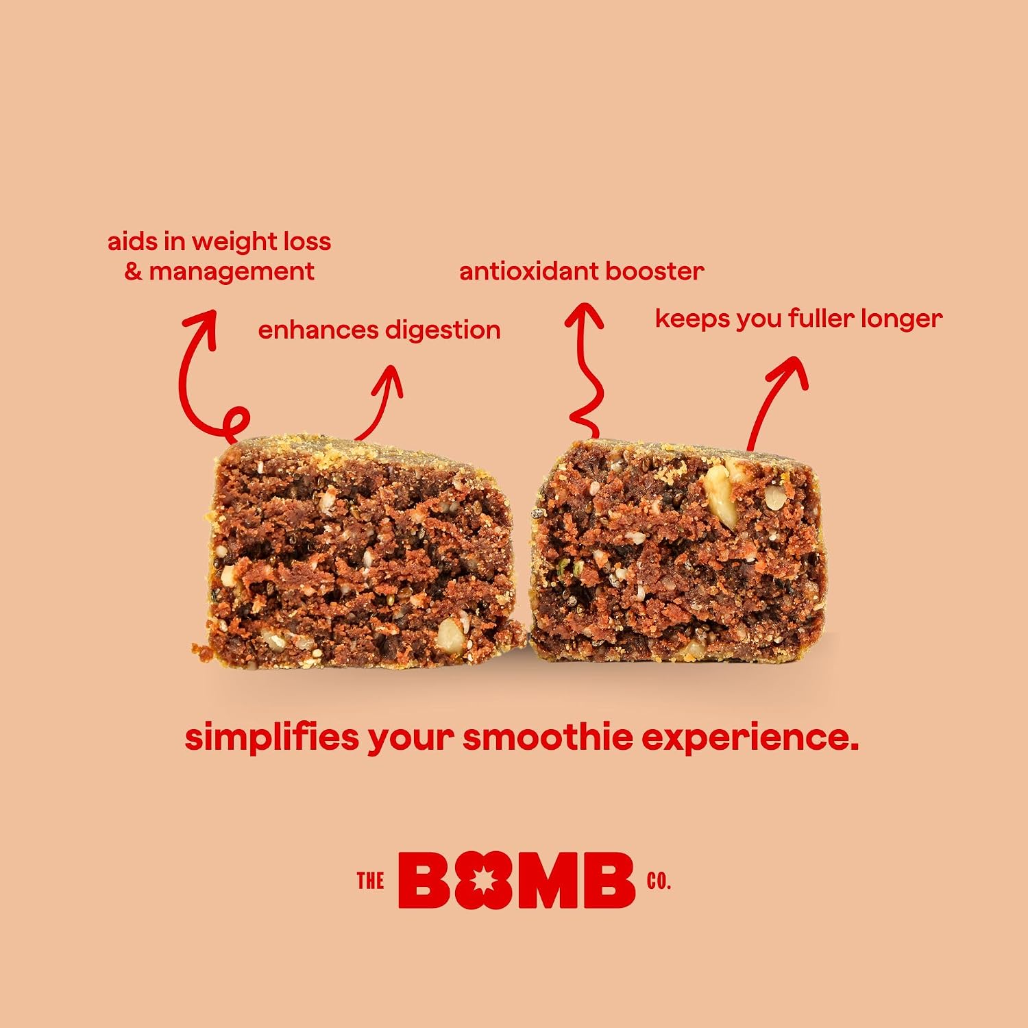 The Bomb Co. Blender Bomb, Peanut Butter & Get Up & Goji, High Fiber Smoothie Supplement With Superfoods & Amino Acids, Smoothie Mix With Hemp, Flax and Chia Seeds, 20 Servings