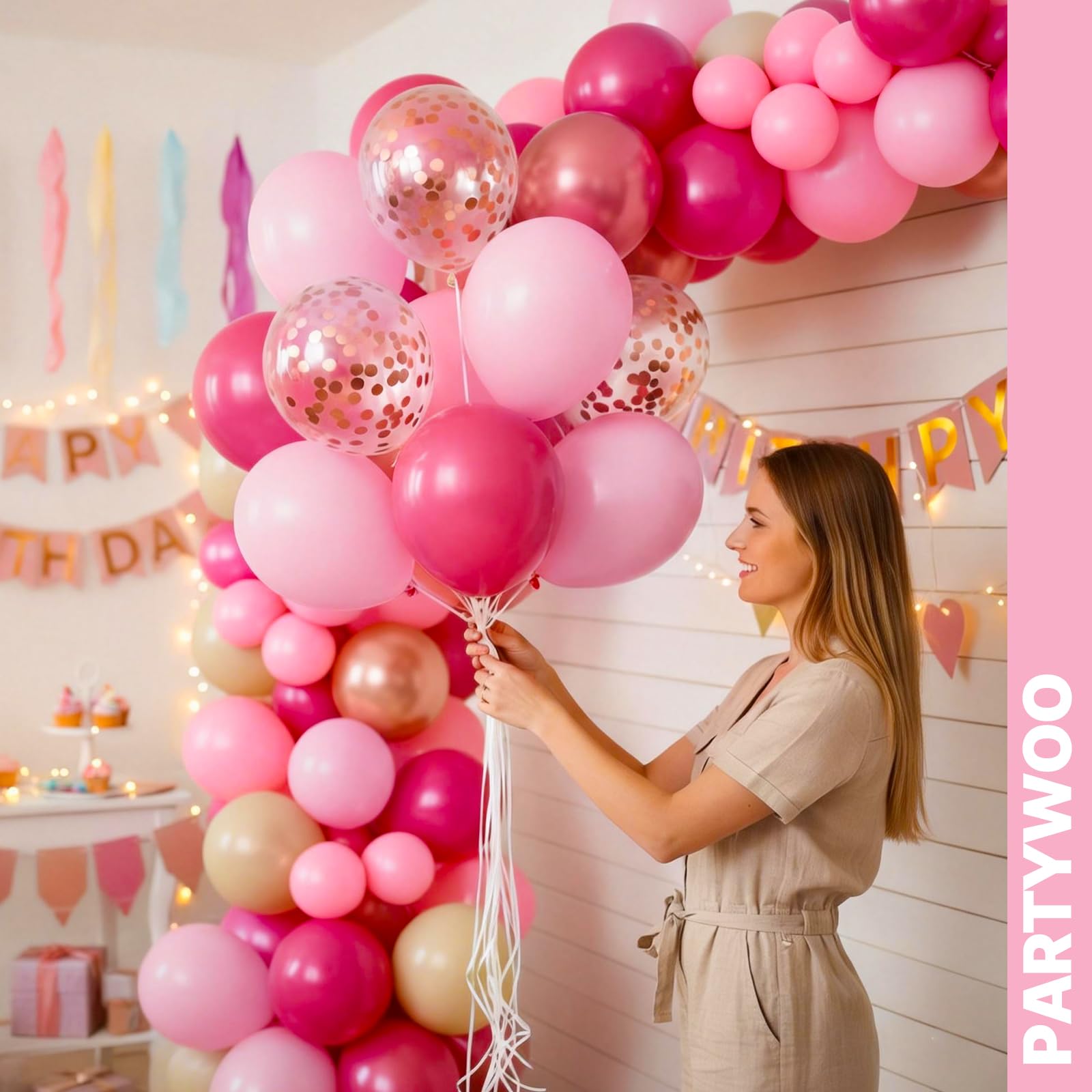 Hot Pink Balloons - 66pcs 12 Inch Party Balloons -9 Hot Pink Balloons - 66pcs 12 Inch Party Balloons -9