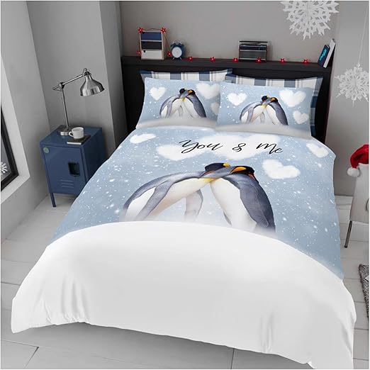 Xmas Penguin Bedding Christmas Duvet Cover Single Easy Care