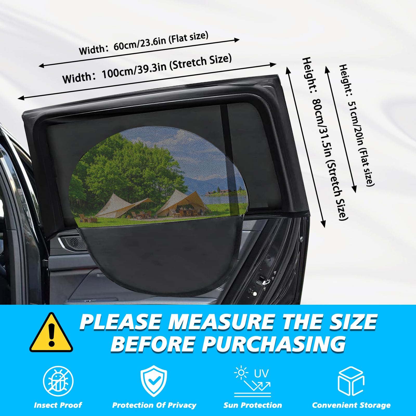 2 Pack Tendine Parasole Auto Bambini,Universale Parasole Auto Finestrini,Tende Macchina Oscuranti Bambini,Oscuranti Finestrini Autos, Copri Finestrino Autos Bambino Adatto al 98% Lunotto Posteriore