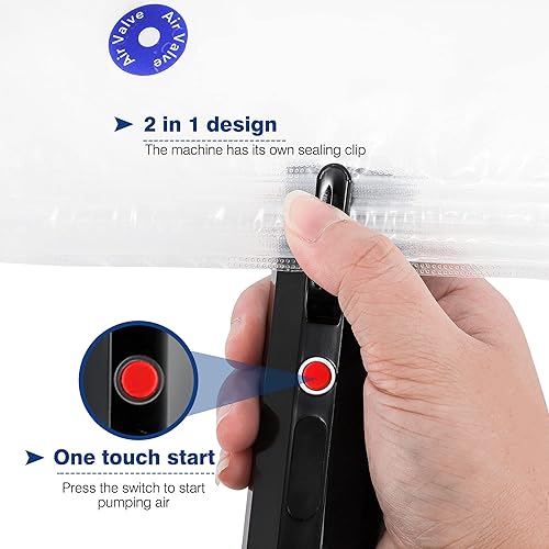 Miniatura 4 de Moonshan Sellador al vacío portátil recargable para alimentos tipo de mano con batería de litio para el hogar