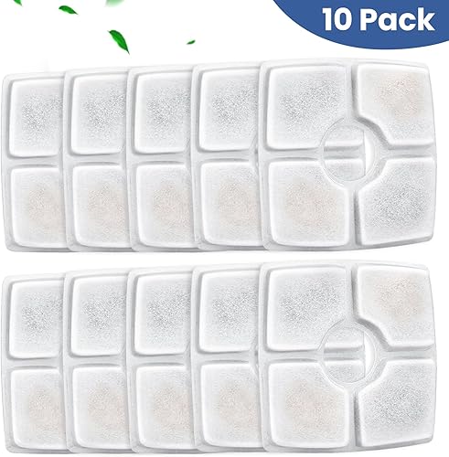 Miniatura 5 de Repuesto de filtro de fuente de agua para gatos, paquete de 10 filtros de fuente para gatos compatibles con dispensador de agua automático cuadrado