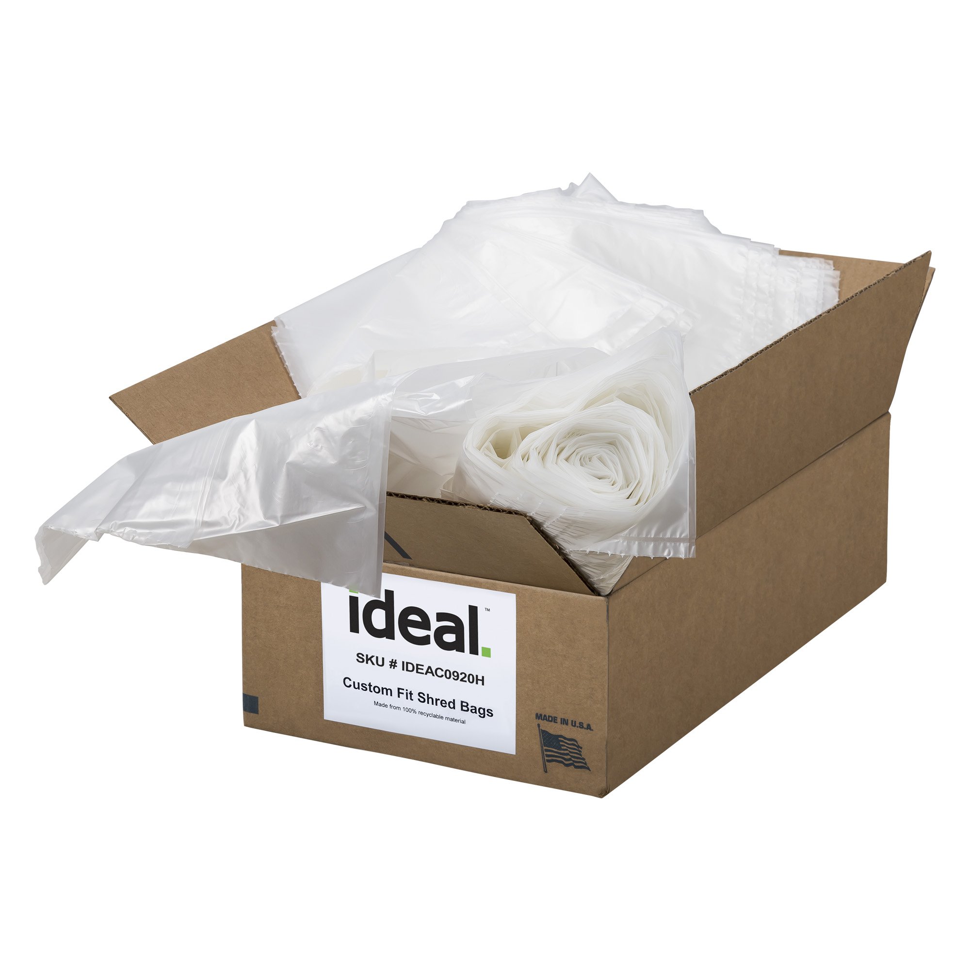 IDEAL AC0920H Shredder Bags – 20” x 47” Case of 80, Gusseted, 40-Gallon Capacity, Heavy-Duty Bags for IDEAL Shredder models 2503, 2604, and 3104.