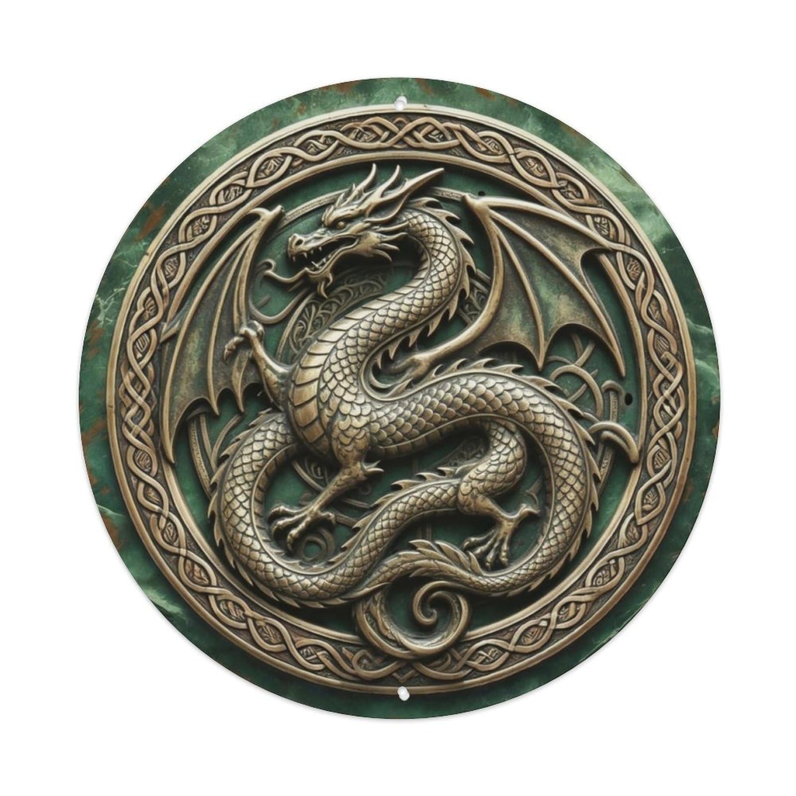 Celtic Dragon Knotwork Metal Tin Sign Plaque