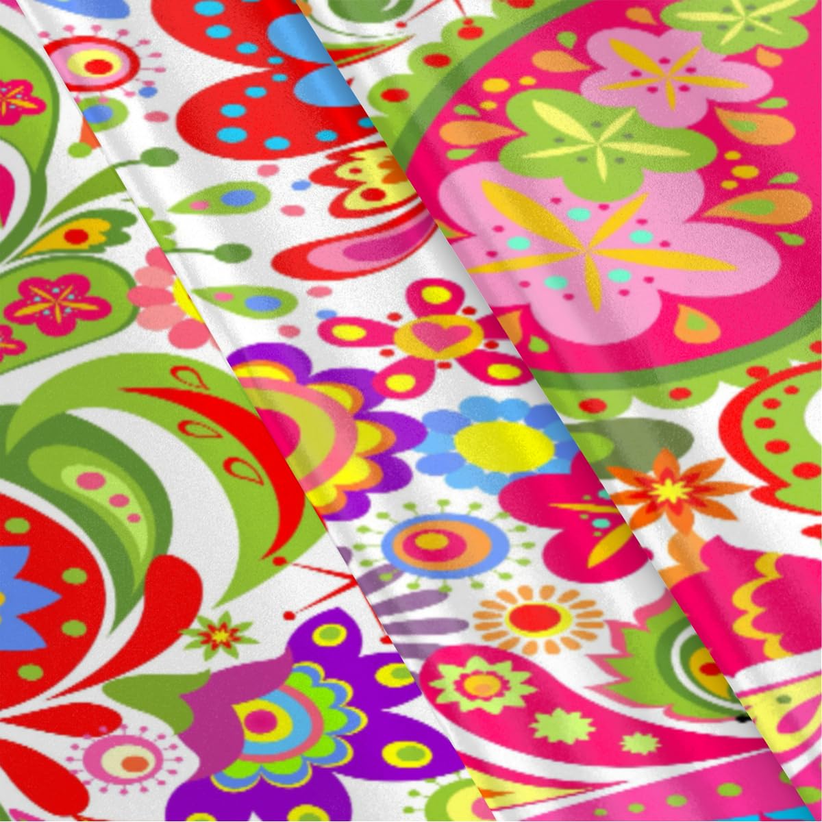 Satin Silk Pillowcase for Hair and Skin Colorful Paisley Pillow Cases Standard Size Ethnic Flower Soft Silk Pillow Case with Hidden Zipper Print Satin Cooling Pillow Covers (20x26 in) 1 Pack