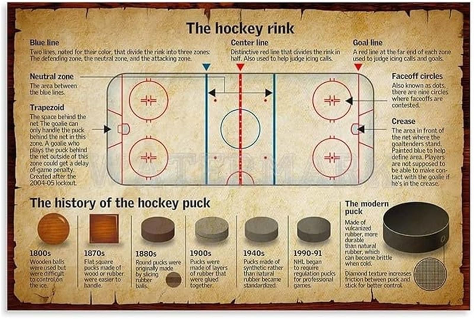 FNYUVNFAF Vintage Hockey Arena Tin Sign Rustic Metal Plaque Great Gift Idea for Hockey Player Fan Cave Game Room Pub Wall Hanging 8 X 12 inch