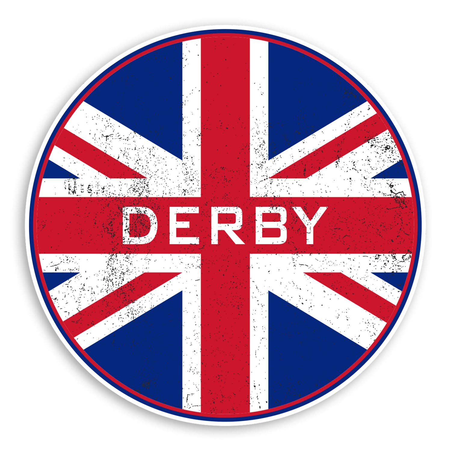 2 x 10cm Derby England Vinyl Stickers - Rustic UK Flag Sticker Luggage #20270 (10cm Wide)
