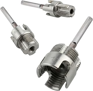 3 Pcs Integrated Internal & External Pipe Threading Tool, 1/2" & 3/4"& 1" Dual-Function Pipe Threading Tool for PVC/Plastic Pipes, Electric Drill Compatible Pipe Threader Kit (Big)