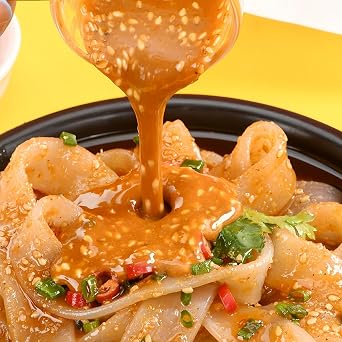 Authentic sweet potato wide noodles essential for hot pot | chewy and durable Malatang hot and sour noodles 270g (Sesame sauce)