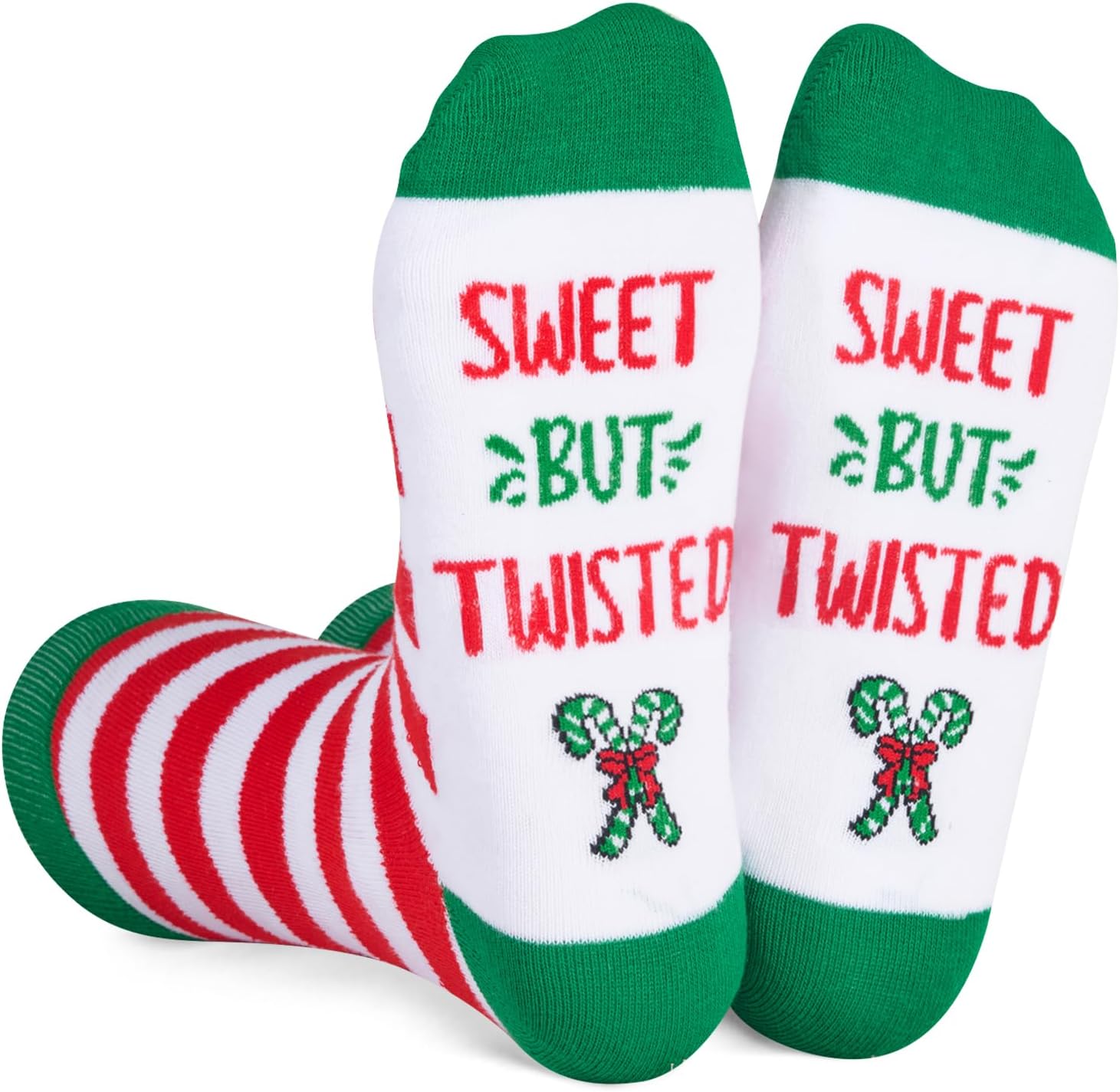 Zmart Funny Christmas Socks for Women Men, Candy Cane Socks Holiday Socks, Christmas