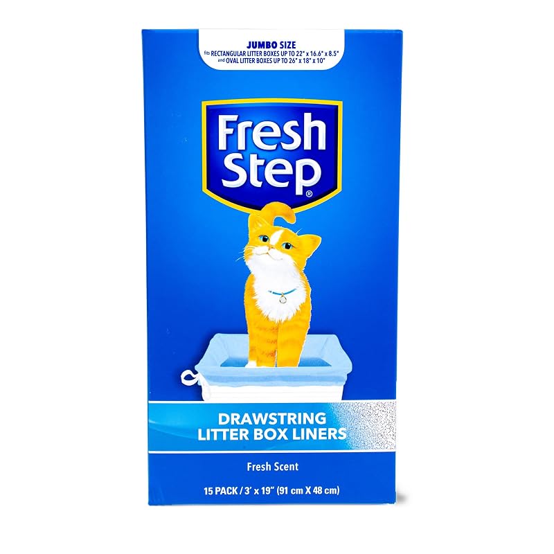 Forros para Caixa de Areia de Gato com Cordão Fresh Step Fresh Scent Jumbo, 15 unidades