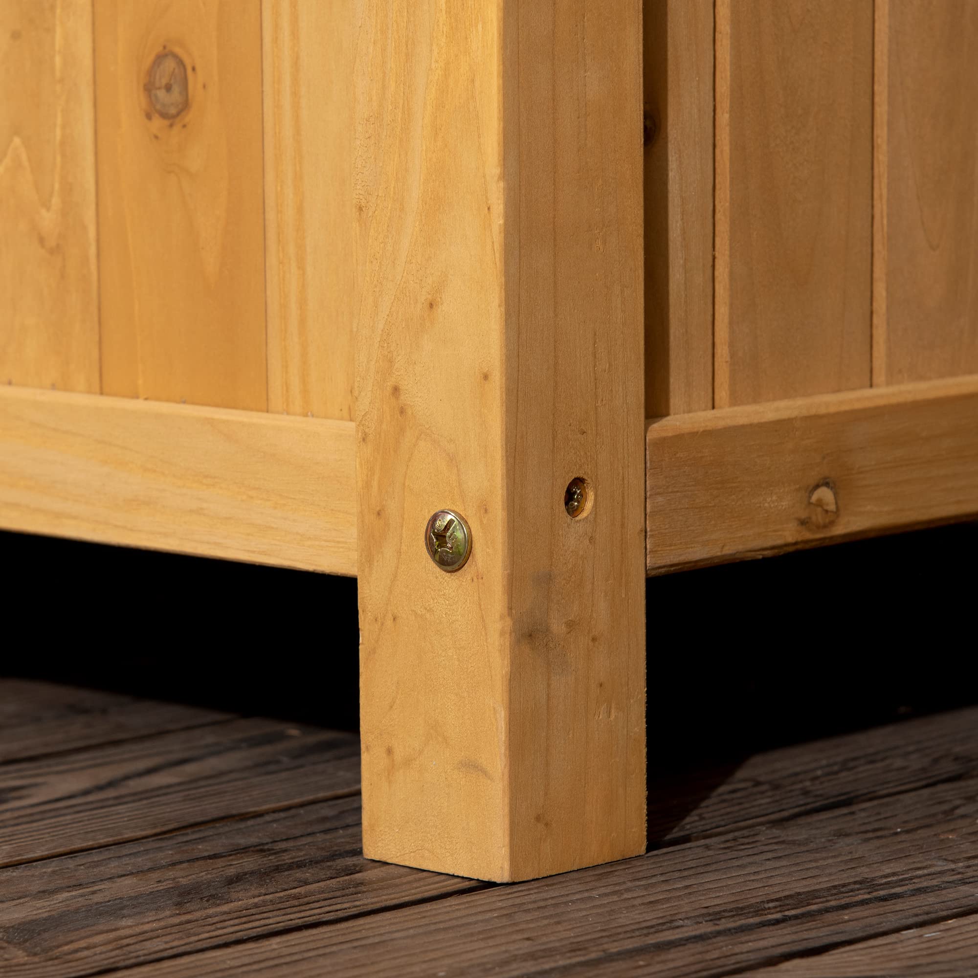Outsunny Letto per Orto Rialzato da Esterno con Grigliato, Fioriera da Esterno con Fori di Drenaggio in Legno di Abete, per Fiori e Verdure, per Giardino e Balcone, 90x45x180 cm, Giallo