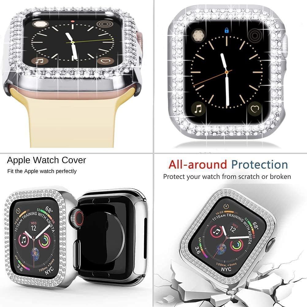 Compatible For Apple Watch Band with Bling Diamond Case 38mm 40mm 41mm 42mm 44mm 45mm 46mm 49mm Ultra 3/2/1, Women Glitter Sparkle Bands For iWatch Band Series 11 10 9 8 7 6 5 4 3 2 1 & SE3 SE2 SE - Image 6