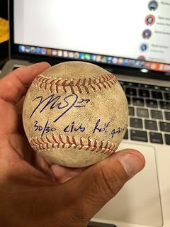 Topps Mike Trout 30/30 Club 9/30/12 Club Roy Game Used Ball Signed Mlb Holo Roy - Mlb Autographed Game Used Bats