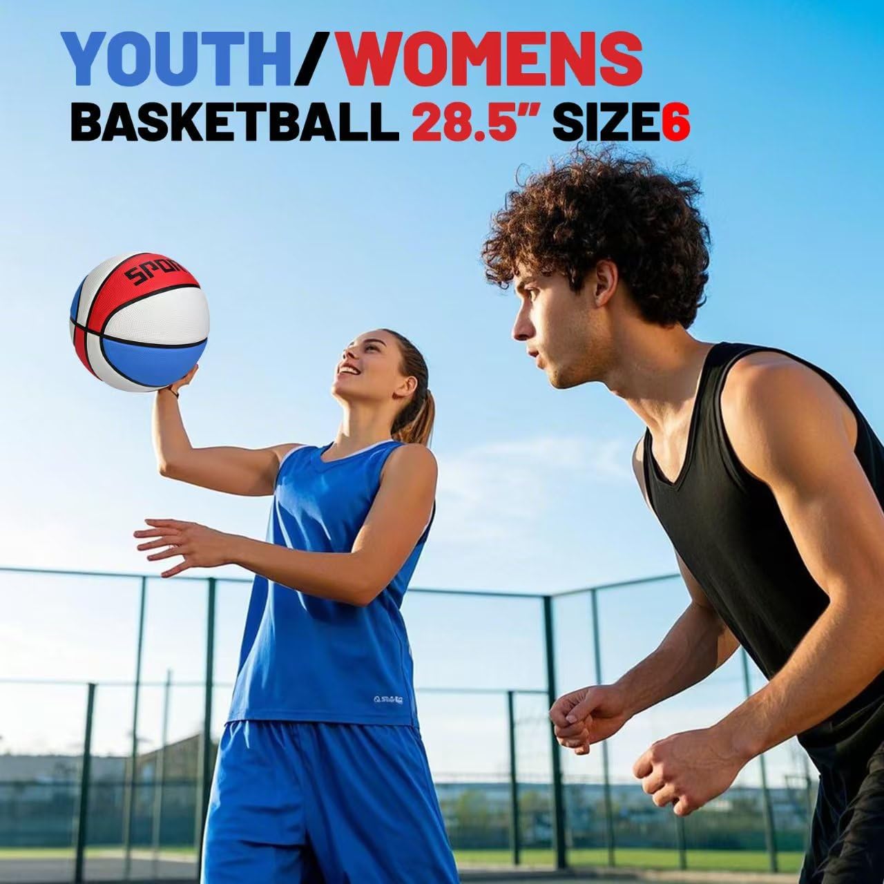 KUYOTQ Kids Youth Adult Size 3/4/5/6/7 (22/25.5/27.5/28.5/29.5") Basketball Premium Rubber or Faux Leather Basketball Indoor Outdoor Basketball for Boys Girls Womens Mens Basketball Gifts (Deflated)