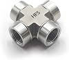HFSR 14 NPT Female Thread Pipe Fitting 4 Way Cross Stainless Steel 304 14 Female NPT