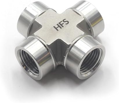 HFSR 1/4 "معاهدة حظر الانتشار النووي الإناث موضوع الأنابيب المناسب 4 الطريق الصليب الفولاذ المقاوم للصدأ 304 1/4" أنثى معاهدة حظر الانتشار النووي