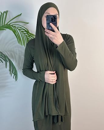 Modal Cotton Abaya Women Long Sleeve Prayer Dress Soft Stretch Islamic Clothes Elegant Robe For Eid, Ramadan, Umrah, Hajj