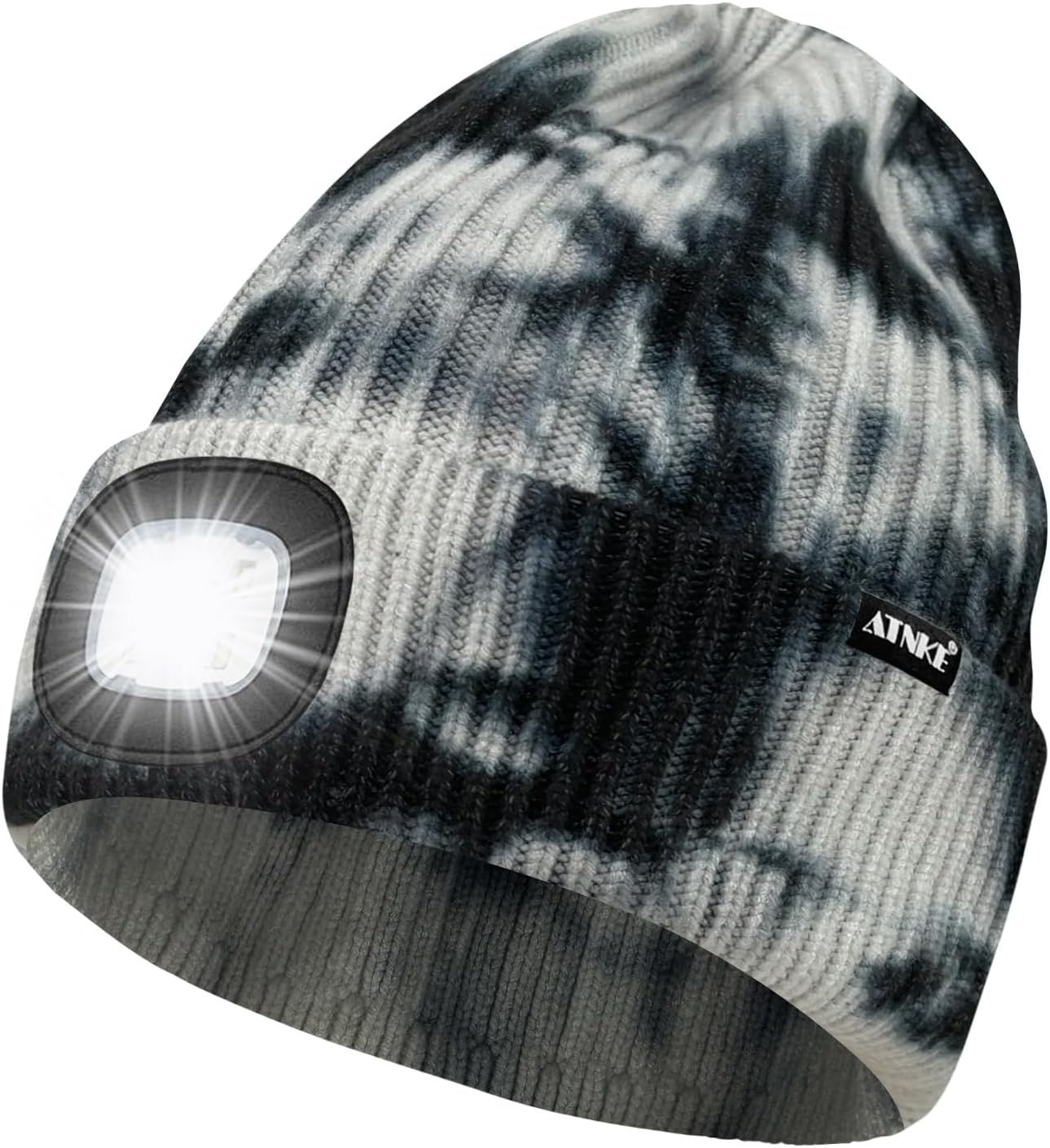 Rechargeable LED Beanie Hat with 4-Bright Headlamp for Outdoor Use