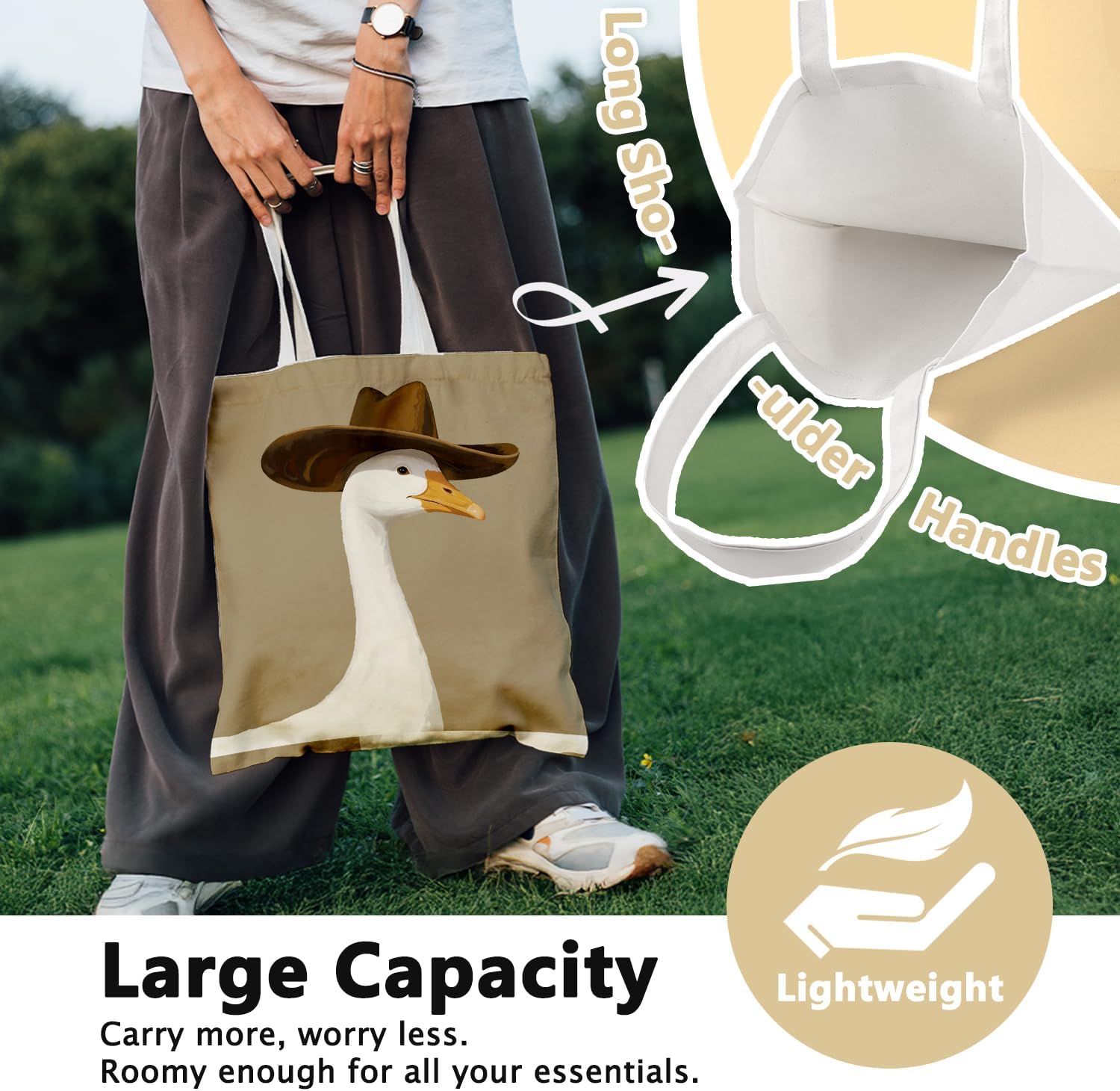 Vintage Western Canvas Tote Bags for Women, Howdy Western Cowgirl Gifts, Reusable Grocery Bags Shopping Bags - Image 2