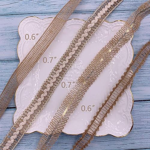 Miniatura 2 de Cintas de arpillera, 8 rollos de cinta de arpillera de encaje de arpillera, cuerda de yute natural, cuerda de yute para manualidades, envoltura de