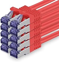 1aTTack.de Cat.7 Network Cable, Cat7 PoE+ Ethernet Cable, Network / Internet / DSL / Modem / Router / Hub Patch Cable, LAN Cable, Raw Cable, 10 GB/s (SFTP PiMF), Set: Patch Cable with RJ 45 Connector, Cat.6a