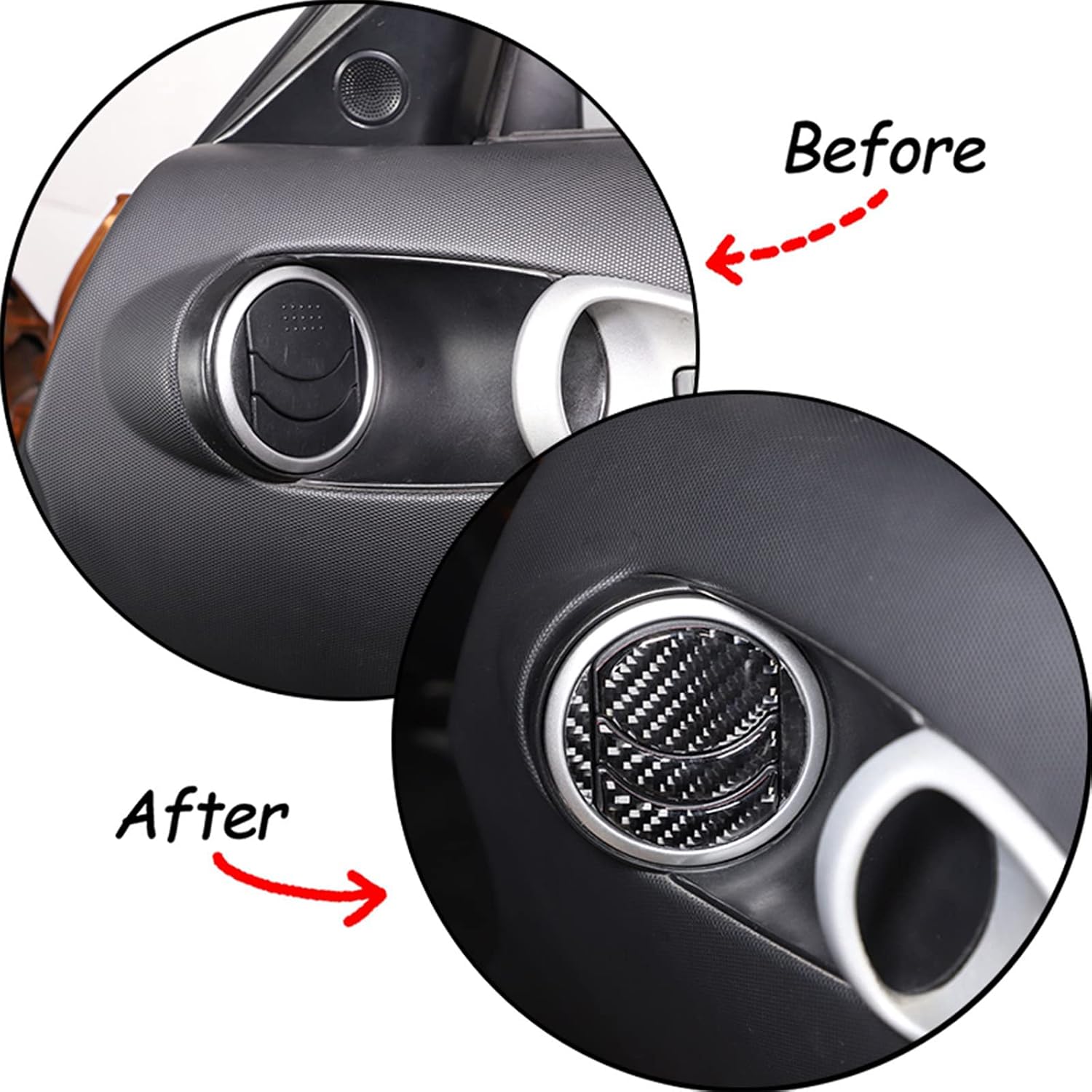 Car Air Outlet Frame,Central Control Dashboard Panel Navigation Screen Switch Sticker,Outer Frame Sticker for Nissan 350Z 2003-2006 (Carbon Fiber, Door Side Air Vent Frame)