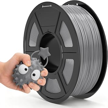 TECBEARS TPU Flexible Filament 1.75mm, 1KG 3D Printer Filament TPU Hardness 95A, Dimensional Accuracy +/- 0.03mm, 1KG Spool2.2LBS, TPU Gray