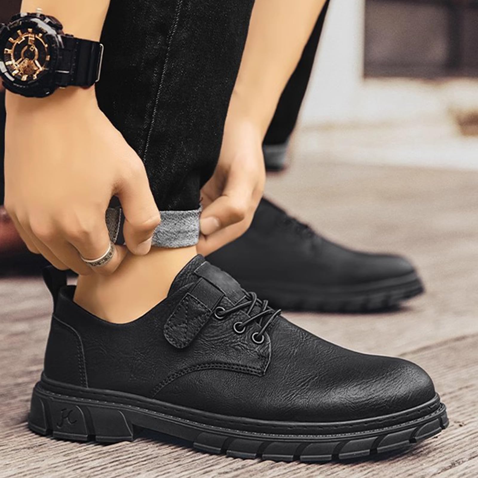 Scarpe Eleganti Oxford da Uomo | con Lacci, Punta Tonda, in Pelle, Antiscivolo, Basse, Sposa, Abito, Formali
