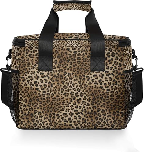 Miniatura 2 de Lonchera grande con estampado de piel de leopardo y animal, hielera aislada, reutilizable, bolsa de picnic de viaje, bolsa de hielo para mujeres y