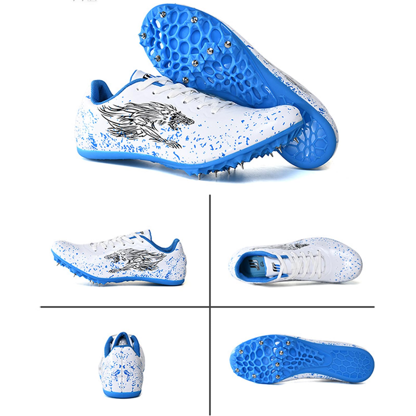 Zapatillas De Atletismo con Clavos,Zapatillas De Pista Y Campo Mid-Distance,Cómodas Ligero Resistente al Desgaste para Sprint Competición Zpatillas